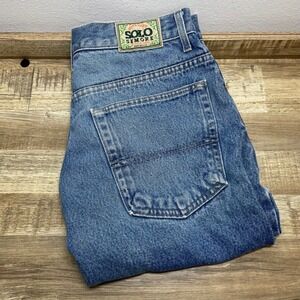 Solo Semore Mens Vintage Denim Shorts Blue Size 32 Made in USA Relaxed Fit Jorts